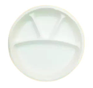 12″ 4 COMPARTMENT ROUND BIO PLATE (WHITE)
