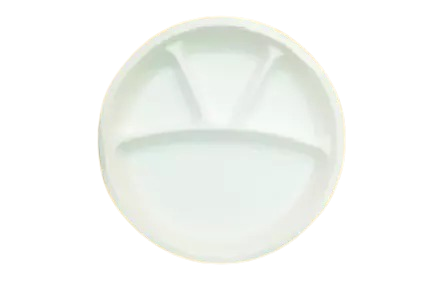 12″ 4 COMPARTMENT ROUND BIO PLATE (WHITE)