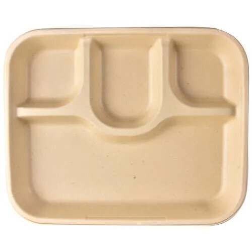 4 COMPARTMENT BIO MEAL TRAY (NATURAL)