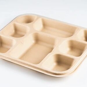 8 COMPARTMENT BIO MEAL TRAY (NATURAL)