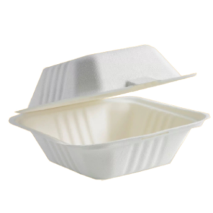 6″x 6″ BIO HAMBURGER BOX (WHITE)