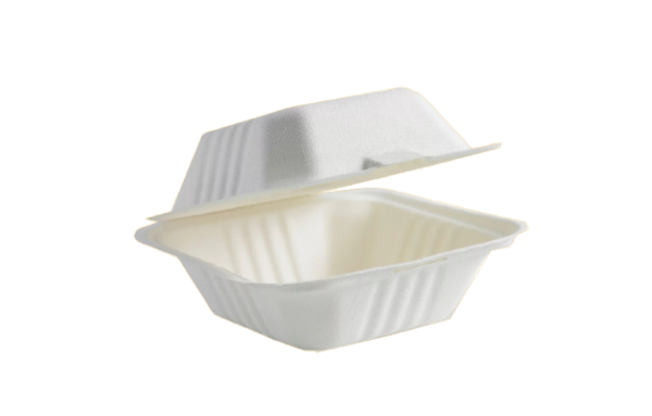 6″x 6″ BIO HAMBURGER BOX (WHITE)