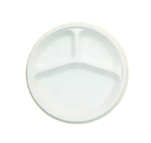 9″ 3 COMPARTMENT ROUND BIO PLATE (WHITE)