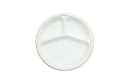 9″ 3 COMPARTMENT ROUND BIO PLATE (WHITE)