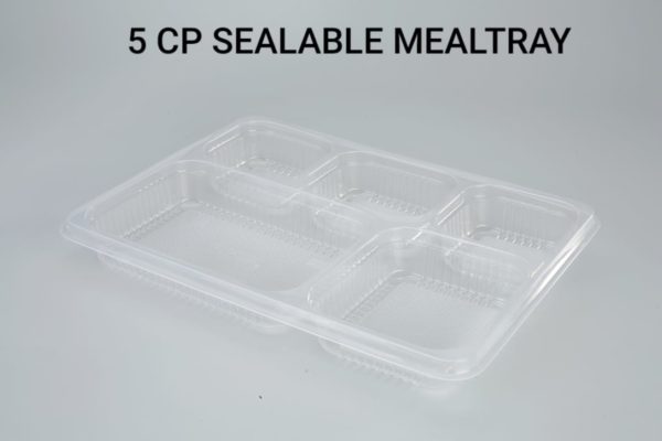 5 COMPARTMENT MEAL TRAY-SEALABLE