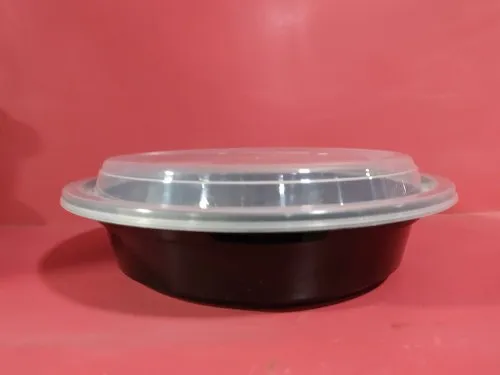 Black Round Food Container Ro-24(700ml), Packaging Type: Box